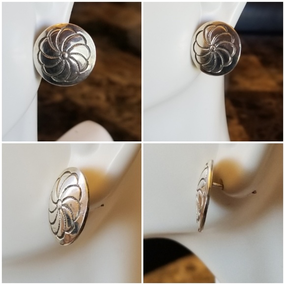 Beautiful South Western Concho Flower Earrings - Picture 2 of 4